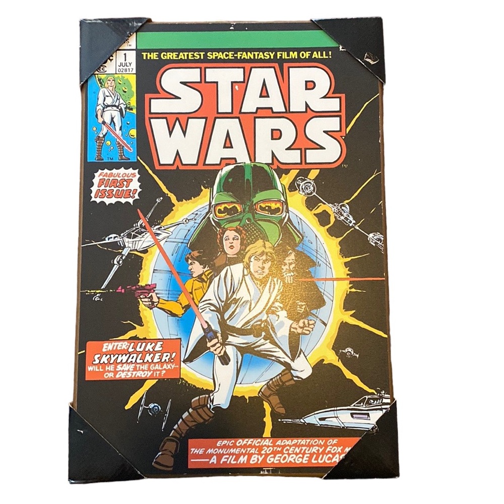 Star Wars Comic First Issue Wood Poster Plaque 19" X 13" Silver Buffalo
